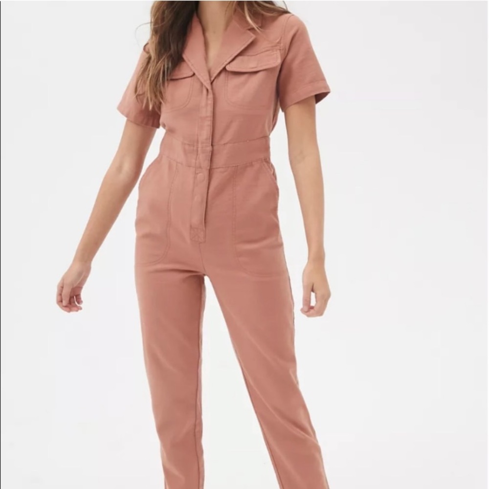 Urban Outfitters UO Jumpsuit Cotton Twill in Burnt Orange - Size Small